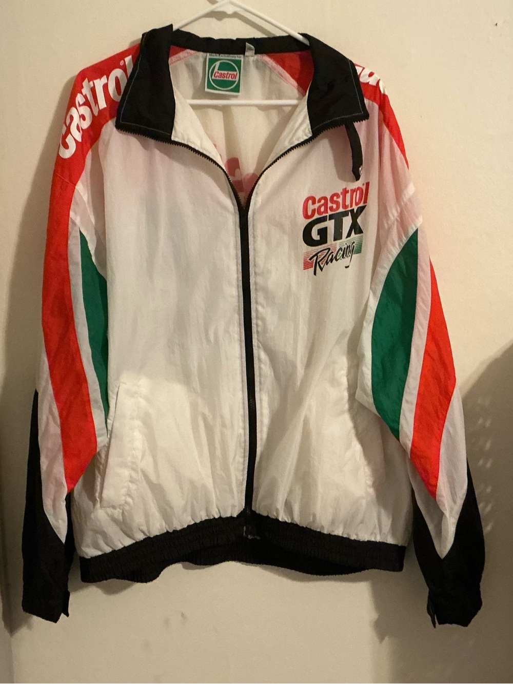 Vintage Castrol GTX Racing Windbreaker Jacket XL Zip Motorsport Racing NASCAR